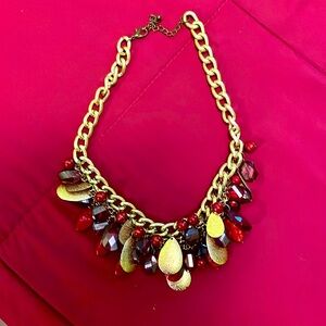 Funky Red + Gold Necklace